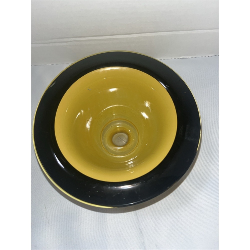 Czech Bohemian Art Glass Footed Centerpiece Pedestal Bowl Vase Compote 7" - Picture 2 of 7